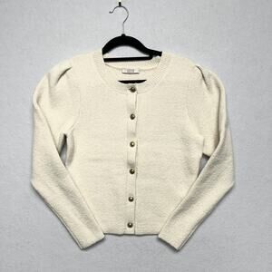 AYR Organic Cotton Sustainable Luxe Old Money Light Academia Classic Cardigan S